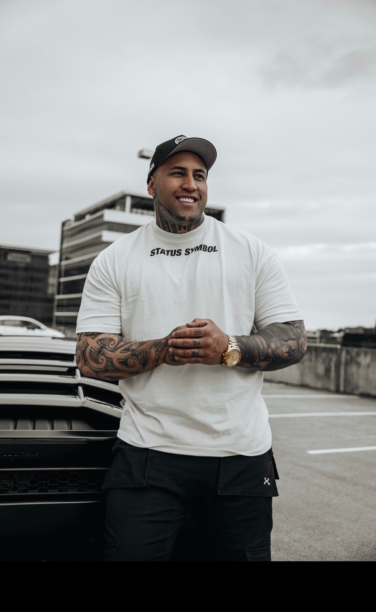 White Status Symbol Logo T-Shirt